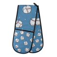 thumbnail image 1 of Yayeee Double Oven Mitt Kitchen Heat Resistant Baking 35" x7" Quilted Glove, Baseballs Pattern, 1 of 6