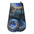 thumbnail image 1 of Yayeee Double Oven Mitt Kitchen Heat Resistant Baking 35" x7" Quilted Glove, Beautiful Floral Moon, 1 of 6