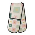 thumbnail image 1 of Yayeee Double Oven Mitt Kitchen Heat Resistant Baking 35" x7" Quilted Glove, Beige Abstract, 1 of 6