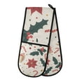 thumbnail image 1 of Yayeee Double Oven Mitt Kitchen Heat Resistant Baking 35" x7" Quilted Glove, Beige Christmas Candy Canes, 1 of 6