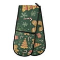 thumbnail image 1 of Yayeee Double Oven Mitt Kitchen Heat Resistant Baking 35" x7" Quilted Glove, Beige Christmas Gingerbread, 1 of 6