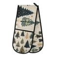 thumbnail image 1 of Yayeee Double Oven Mitt Kitchen Heat Resistant Baking 35" x7" Quilted Glove, Beige Christmas Trees, 1 of 6