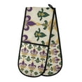 thumbnail image 1 of Yayeee Double Oven Mitt Kitchen Heat Resistant Baking 35" x7" Quilted Glove, Beige Floral Pattern, 1 of 6