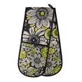 thumbnail image 1 of Yayeee Double Oven Mitt Kitchen Heat Resistant Baking 35" x7" Quilted Glove, Beige Flower Pattern, 1 of 6