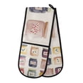 thumbnail image 1 of Yayeee Double Oven Mitt Kitchen Heat Resistant Baking 35" x7" Quilted Glove, Beige Jam Jars, 1 of 6
