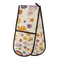 thumbnail image 1 of Yayeee Double Oven Mitt Kitchen Heat Resistant Baking 35" x7" Quilted Glove, Beige Retro Rainbow, 1 of 6