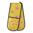 thumbnail image 1 of Yayeee Double Oven Mitt Kitchen Heat Resistant Baking 35" x7" Quilted Glove, Big Pink Stars Pattern, 1 of 6