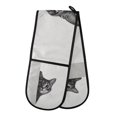 thumbnail image 1 of Yayeee Double Oven Mitt Kitchen Heat Resistant Baking 35" x7" Quilted Glove, Black Cute Cat, 1 of 6
