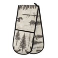 thumbnail image 1 of Yayeee Double Oven Mitt Kitchen Heat Resistant Baking 35" x7" Quilted Glove, Black Deer, 1 of 6