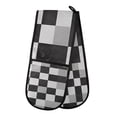 thumbnail image 1 of Yayeee Double Oven Mitt Kitchen Heat Resistant Baking 35" x7" Quilted Glove, Black and Gray Plaid Pattern, 1 of 6