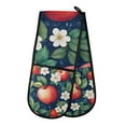 thumbnail image 1 of Yayeee Double Oven Mitt Kitchen Heat Resistant Baking 35" x7" Quilted Glove, Blue Apple Pattern, 1 of 6