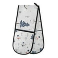 thumbnail image 1 of Yayeee Double Oven Mitt Kitchen Heat Resistant Baking 35" x7" Quilted Glove, Blue Cartoon Snowmen, 1 of 6
