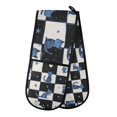 thumbnail image 1 of Yayeee Double Oven Mitt Kitchen Heat Resistant Baking 35" x7" Quilted Glove, Blue Cat Stars, 1 of 6