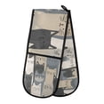 thumbnail image 1 of Yayeee Double Oven Mitt Kitchen Heat Resistant Baking 35" x7" Quilted Glove, Blue Cute Cats, 1 of 6