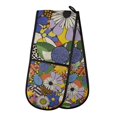 thumbnail image 1 of Yayeee Double Oven Mitt Kitchen Heat Resistant Baking 35" x7" Quilted Glove, Blue Floral, 1 of 6