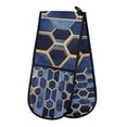 thumbnail image 1 of Yayeee Double Oven Mitt Kitchen Heat Resistant Baking 35" x7" Quilted Glove, Blue Hexagon Pattern, 1 of 6