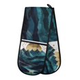 thumbnail image 1 of Yayeee Double Oven Mitt Kitchen Heat Resistant Baking 35" x7" Quilted Glove, Blue Mountains, 1 of 6
