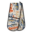thumbnail image 1 of Yayeee Double Oven Mitt Kitchen Heat Resistant Baking 35" x7" Quilted Glove, Blue Sardines Pattern, 1 of 6