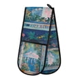 thumbnail image 1 of Yayeee Double Oven Mitt Kitchen Heat Resistant Baking 35" x7" Quilted Glove, Blue Sea, 1 of 6