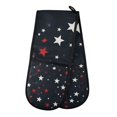 thumbnail image 1 of Yayeee Double Oven Mitt Kitchen Heat Resistant Baking 35" x7" Quilted Glove, Blue Stars Pattern, 1 of 6