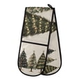 thumbnail image 1 of Yayeee Double Oven Mitt Kitchen Heat Resistant Baking 35" x7" Quilted Glove, Cartoon Christmas Trees, 1 of 6