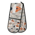 thumbnail image 1 of Yayeee Double Oven Mitt Kitchen Heat Resistant Baking 35" x7" Quilted Glove, Cartoon Gray Houses, 1 of 6