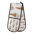 thumbnail image 1 of Yayeee Double Oven Mitt Kitchen Heat Resistant Baking 35" x7" Quilted Glove, Cartoon Ice Cream Pattern, 1 of 6