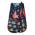 thumbnail image 1 of Yayeee Double Oven Mitt Kitchen Heat Resistant Baking 35" x7" Quilted Glove, Cartoon Space Cat, 1 of 6