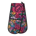 thumbnail image 1 of Yayeee Double Oven Mitt Kitchen Heat Resistant Baking 35" x7" Quilted Glove, Charming Floral Pattern, 1 of 6