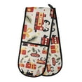 thumbnail image 1 of Yayeee Double Oven Mitt Kitchen Heat Resistant Baking 35" x7" Quilted Glove, Christmas Gift Train, 1 of 6