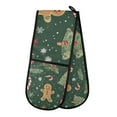 thumbnail image 1 of Yayeee Double Oven Mitt Kitchen Heat Resistant Baking 35" x7" Quilted Glove, Christmas Gingerbread, 1 of 6