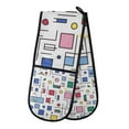 thumbnail image 1 of Yayeee Double Oven Mitt Kitchen Heat Resistant Baking 35" x7" Quilted Glove, Colorful Cartoon Graphic, 1 of 6