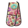 thumbnail image 1 of Yayeee Double Oven Mitt Kitchen Heat Resistant Baking 35" x7" Quilted Glove, Colorful Doughnut Pattern, 1 of 6