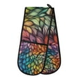 thumbnail image 1 of Yayeee Double Oven Mitt Kitchen Heat Resistant Baking 35" x7" Quilted Glove, Colorful Dragon Scales Pattern, 1 of 6