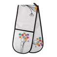 thumbnail image 1 of Yayeee Double Oven Mitt Kitchen Heat Resistant Baking 35" x7" Quilted Glove, Colorful Flower, 1 of 6