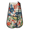 thumbnail image 1 of Yayeee Double Oven Mitt Kitchen Heat Resistant Baking 35" x7" Quilted Glove, Colorful Flowers Pattern, 1 of 6