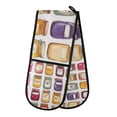 thumbnail image 1 of Yayeee Double Oven Mitt Kitchen Heat Resistant Baking 35" x7" Quilted Glove, Colorful Jam Jars, 1 of 6
