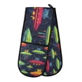 thumbnail image 1 of Yayeee Double Oven Mitt Kitchen Heat Resistant Baking 35" x7" Quilted Glove, Colorful Space Cat, 1 of 6