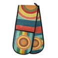thumbnail image 1 of Yayeee Double Oven Mitt Kitchen Heat Resistant Baking 35" x7" Quilted Glove, Colorful Stripes, 1 of 6
