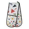 thumbnail image 1 of Yayeee Double Oven Mitt Kitchen Heat Resistant Baking 35" x7" Quilted Glove, Colorful Triangles, 1 of 6