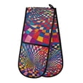 thumbnail image 1 of Yayeee Double Oven Mitt Kitchen Heat Resistant Baking 35" x7" Quilted Glove, Colorful Wavy Plaid, 1 of 6
