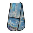 thumbnail image 1 of Yayeee Double Oven Mitt Kitchen Heat Resistant Baking 35" x7" Quilted Glove, Crystal Ocean, 1 of 6
