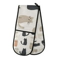 thumbnail image 1 of Yayeee Double Oven Mitt Kitchen Heat Resistant Baking 35" x7" Quilted Glove, Cute Cartoon Cats, 1 of 6