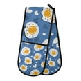 thumbnail image 1 of Yayeee Double Oven Mitt Kitchen Heat Resistant Baking 35" x7" Quilted Glove, Cute Fried Eggs, 1 of 6
