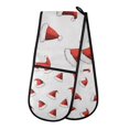 thumbnail image 1 of Yayeee Double Oven Mitt Kitchen Heat Resistant Baking 35" x7" Quilted Glove, Cute Santa Hats Pattern, 1 of 6
