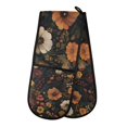 thumbnail image 1 of Yayeee Double Oven Mitt Kitchen Heat Resistant Baking 35" x7" Quilted Glove, Dark Floral Pattern, 1 of 6