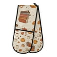 thumbnail image 1 of Yayeee Double Oven Mitt Kitchen Heat Resistant Baking 35" x7" Quilted Glove, Fall Beige Pumpkin, 1 of 6
