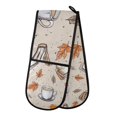 thumbnail image 1 of Yayeee Double Oven Mitt Kitchen Heat Resistant Baking 35" x7" Quilted Glove, Fall Coffee, 1 of 6