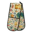 thumbnail image 1 of Yayeee Double Oven Mitt Kitchen Heat Resistant Baking 35" x7" Quilted Glove, Floral Animals, 1 of 6