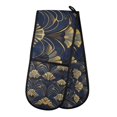 thumbnail image 1 of Yayeee Double Oven Mitt Kitchen Heat Resistant Baking 35" x7" Quilted Glove, Gold Art Pattern, 1 of 6